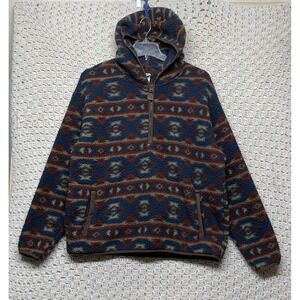 Cinch Ladies 1/2 Zip Hooded Women 2XL Multi-Color Sherpa Pullover ‎ Pockets